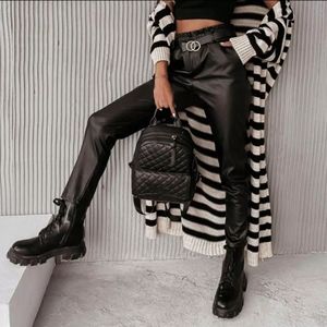 Brand new black leather pants